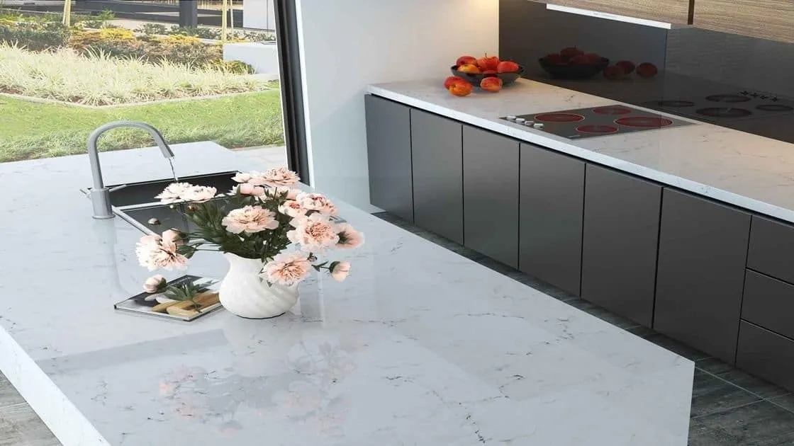 Marble kitchen worktop