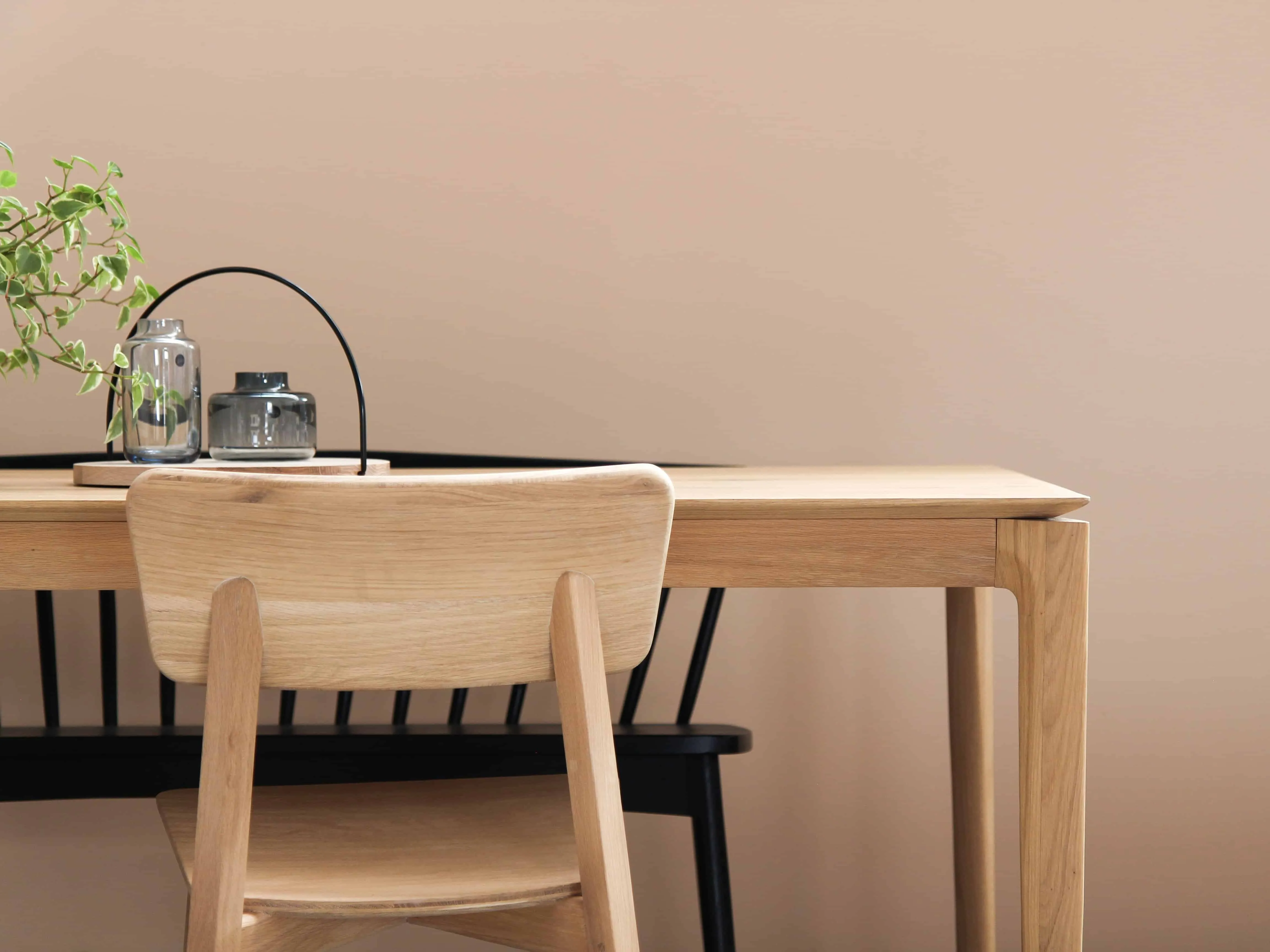 Contemporary oak table and chair