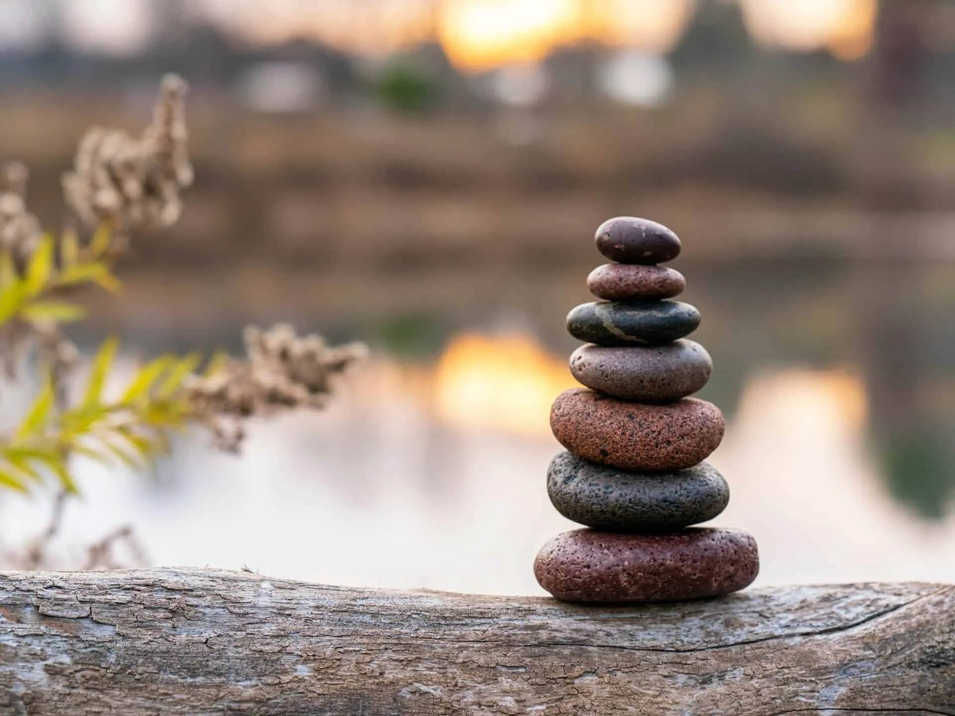 Pile of smooth rounded stones
