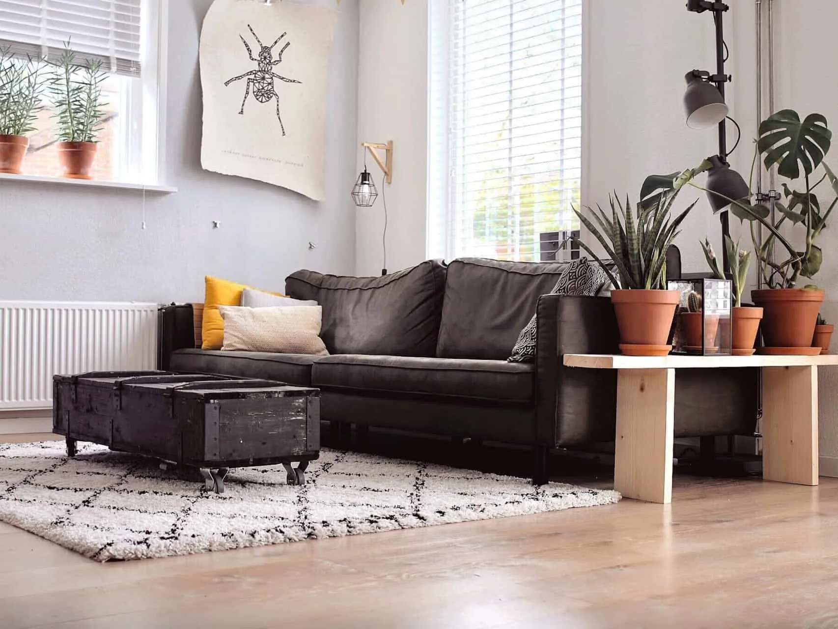 Polished wooden floor