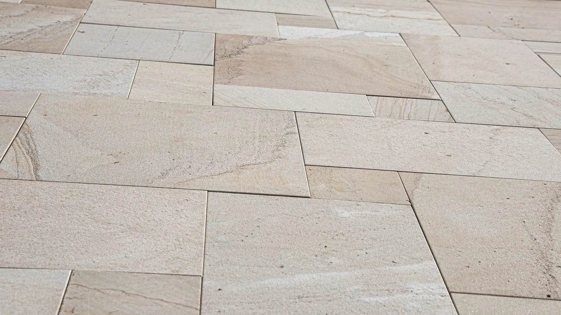 Stone floor tiles