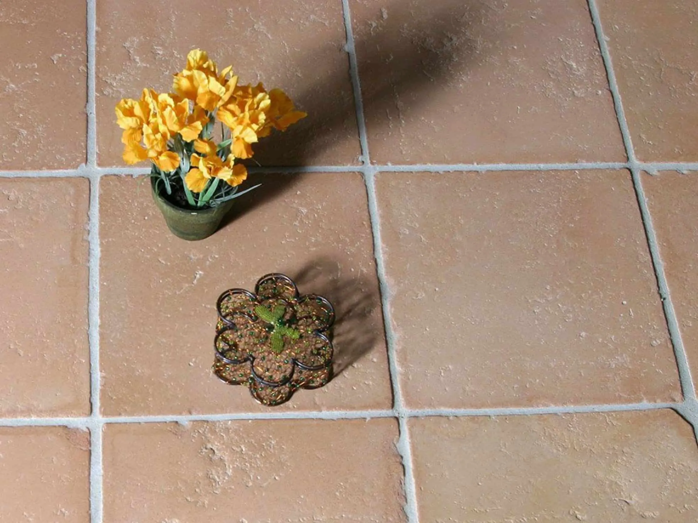 Terracotta floor tiles