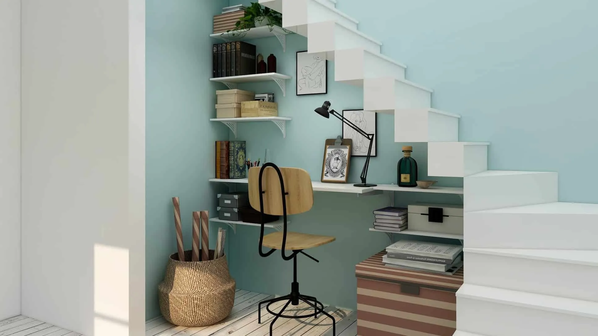 Under stair study area