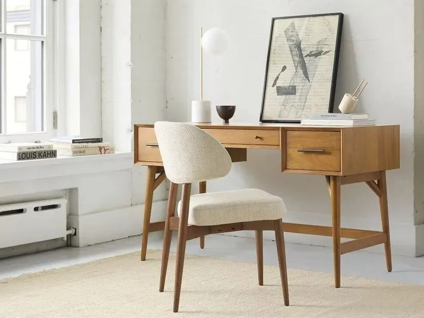 Acacia wood 3-drawer desk