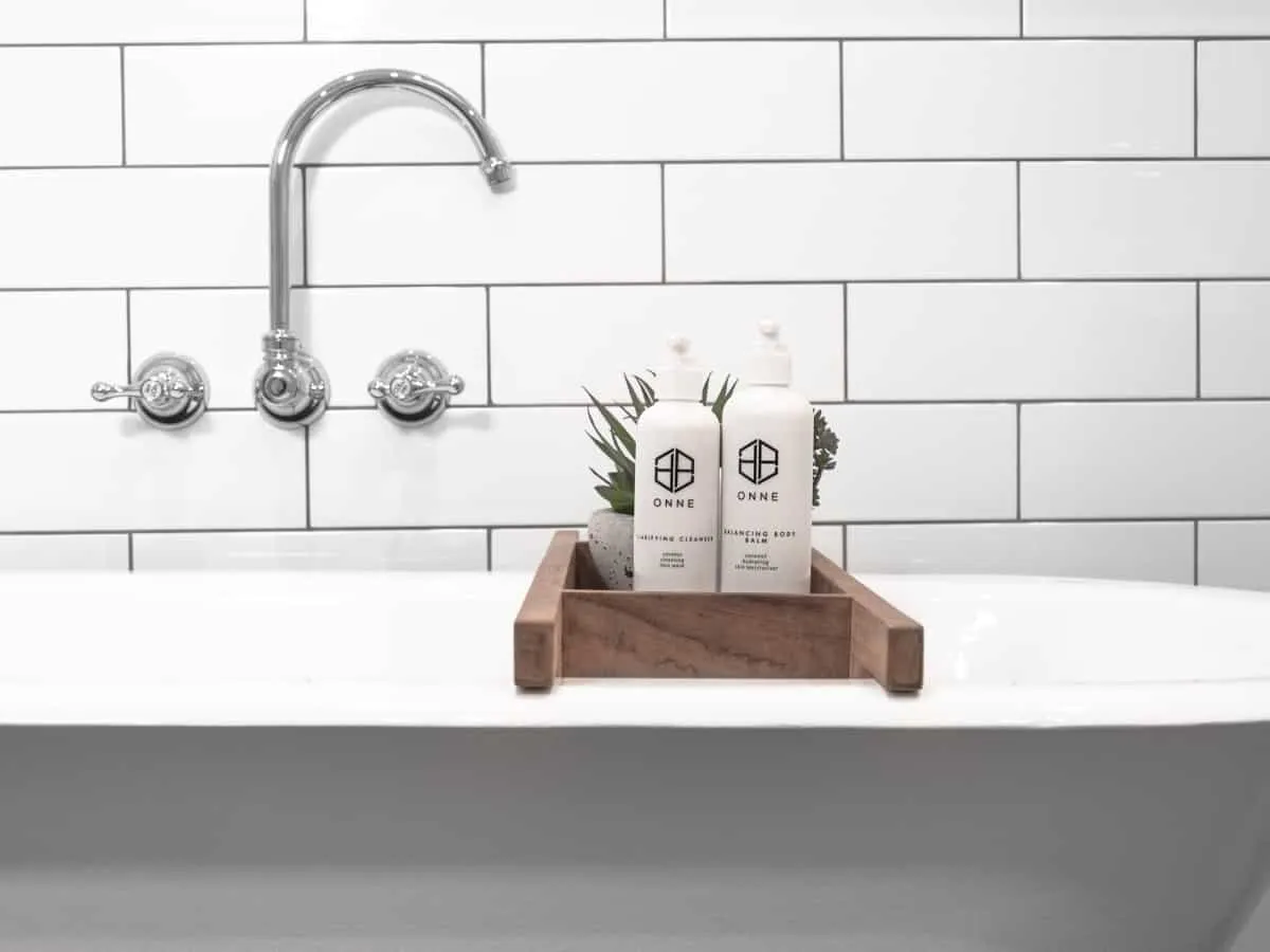 White bathroom tiles