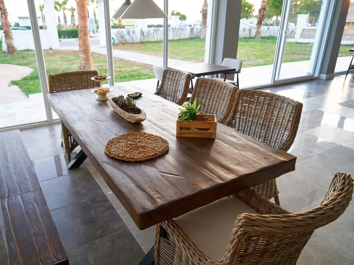 wooden dining table