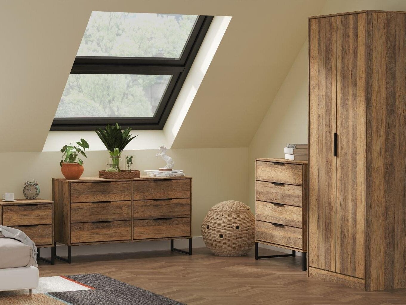 Rustic oak bedroom furniture